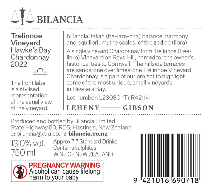 2022 Trelinnoe Vineyard Chardonnay